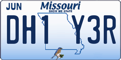 MO license plate DH1Y3R