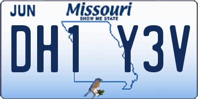 MO license plate DH1Y3V