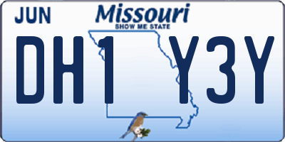 MO license plate DH1Y3Y