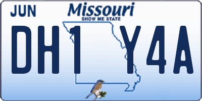 MO license plate DH1Y4A