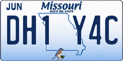 MO license plate DH1Y4C