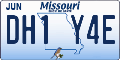 MO license plate DH1Y4E