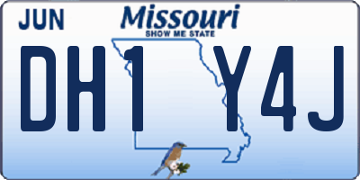 MO license plate DH1Y4J