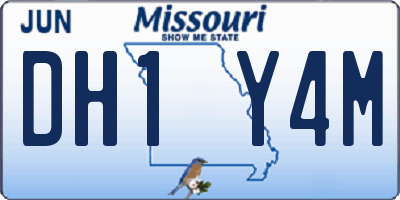 MO license plate DH1Y4M