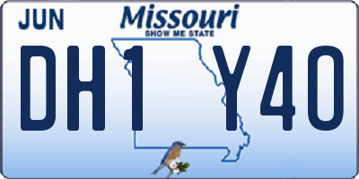 MO license plate DH1Y4O