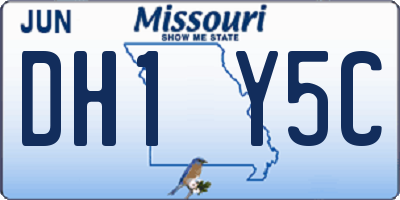 MO license plate DH1Y5C