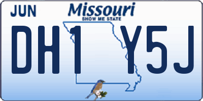 MO license plate DH1Y5J