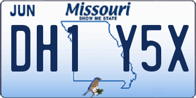 MO license plate DH1Y5X