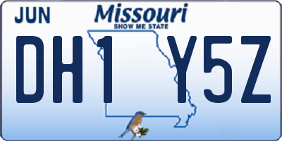 MO license plate DH1Y5Z