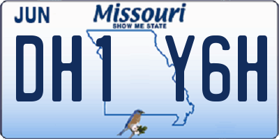MO license plate DH1Y6H