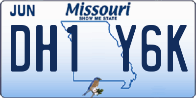 MO license plate DH1Y6K