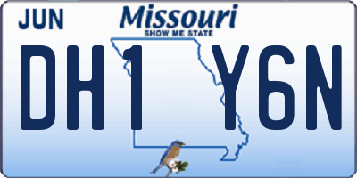 MO license plate DH1Y6N