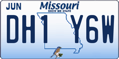 MO license plate DH1Y6W