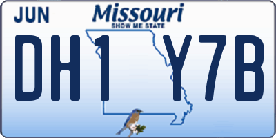 MO license plate DH1Y7B