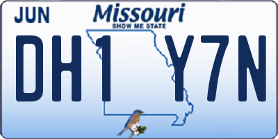 MO license plate DH1Y7N