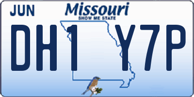 MO license plate DH1Y7P