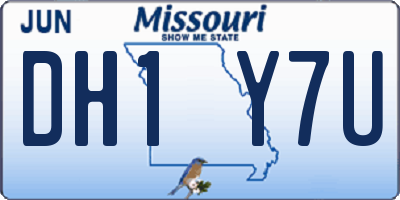 MO license plate DH1Y7U