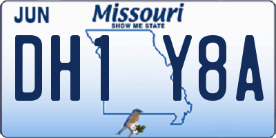 MO license plate DH1Y8A