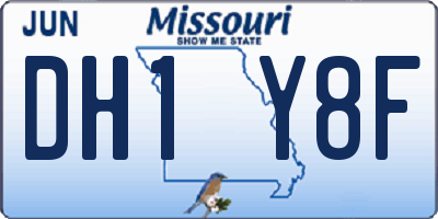 MO license plate DH1Y8F