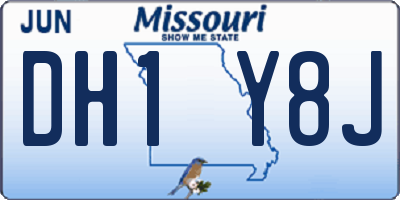 MO license plate DH1Y8J