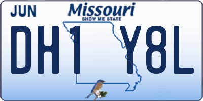 MO license plate DH1Y8L