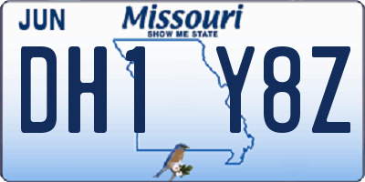 MO license plate DH1Y8Z