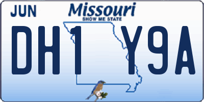 MO license plate DH1Y9A