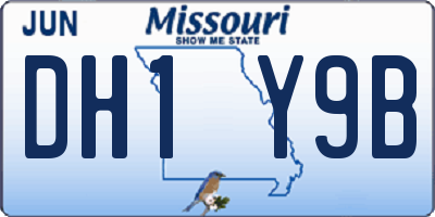 MO license plate DH1Y9B