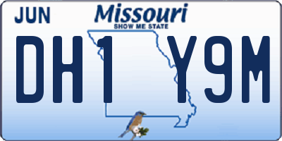 MO license plate DH1Y9M
