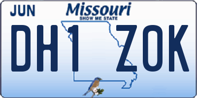 MO license plate DH1Z0K