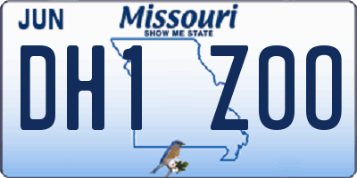 MO license plate DH1Z0O