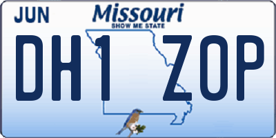 MO license plate DH1Z0P
