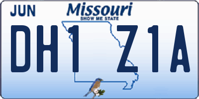 MO license plate DH1Z1A