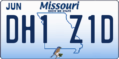 MO license plate DH1Z1D