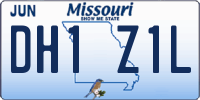 MO license plate DH1Z1L