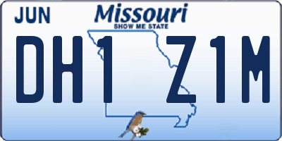 MO license plate DH1Z1M