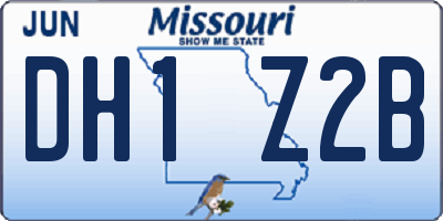 MO license plate DH1Z2B