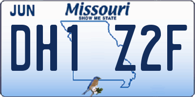 MO license plate DH1Z2F