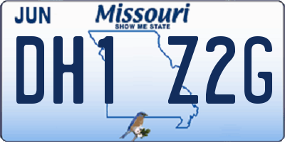 MO license plate DH1Z2G