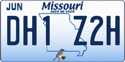MO license plate DH1Z2H