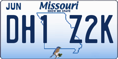 MO license plate DH1Z2K