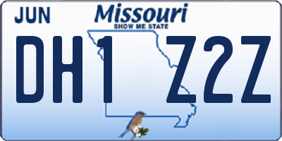 MO license plate DH1Z2Z