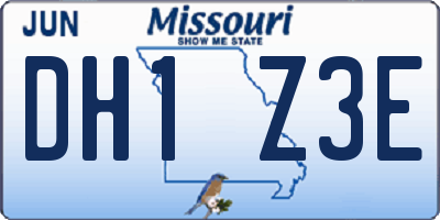 MO license plate DH1Z3E