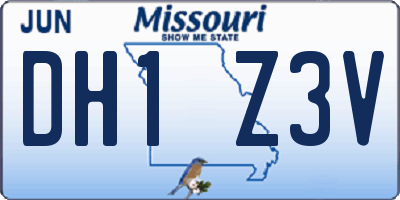 MO license plate DH1Z3V