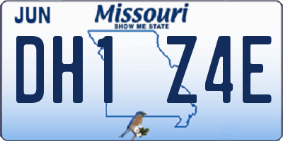 MO license plate DH1Z4E