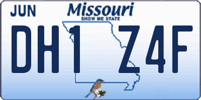MO license plate DH1Z4F
