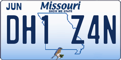 MO license plate DH1Z4N