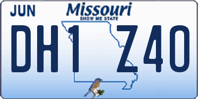 MO license plate DH1Z4O