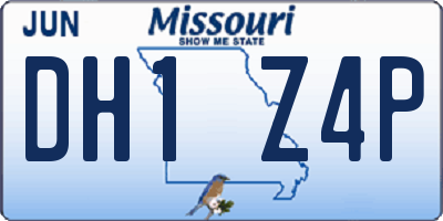 MO license plate DH1Z4P