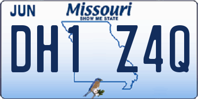 MO license plate DH1Z4Q